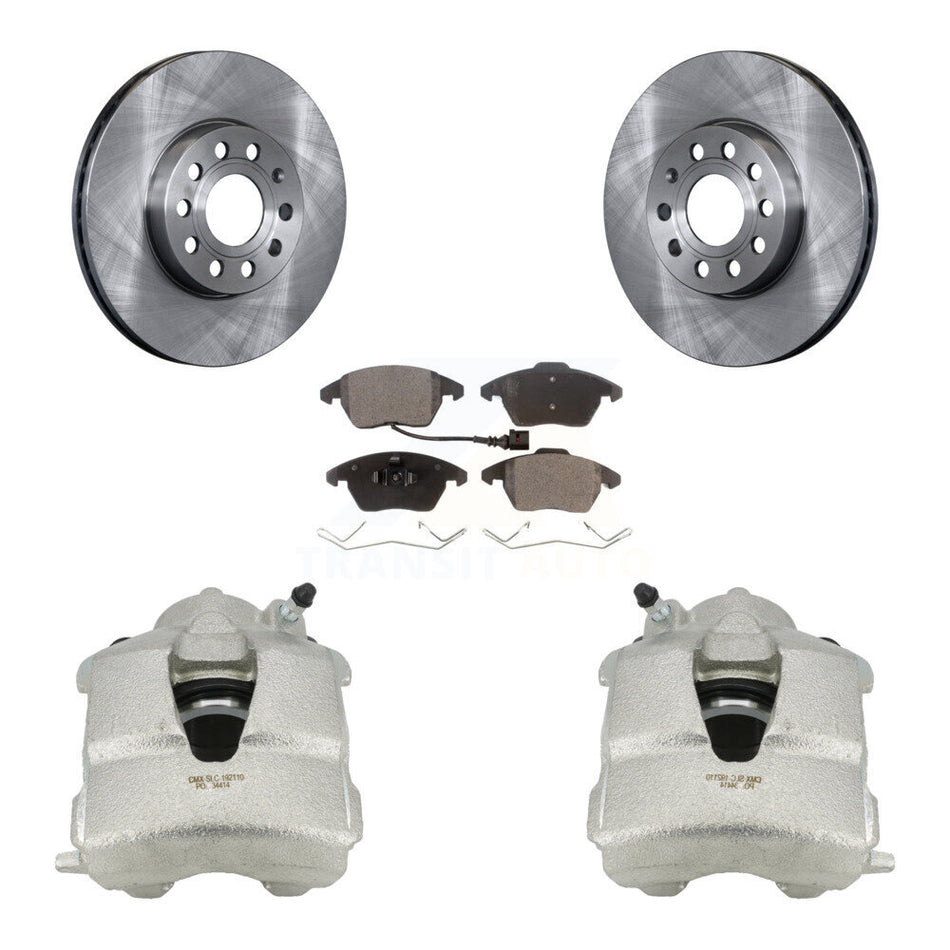 Front Disc Brake Caliper Rotors And Ceramic Pads Kit For Volkswagen Jetta KC8-100439T