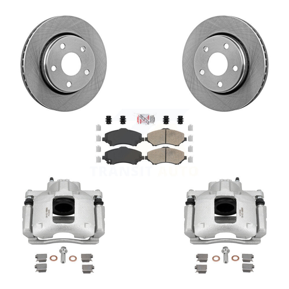 Front Disc Brake Caliper Rotors And Ceramic Pads Kit For Jeep Wrangler KC8-100441N