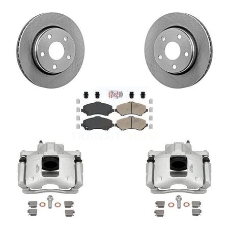 Front Disc Brake Caliper Rotors And Ceramic Pads Kit For Jeep Wrangler KC8-100441N