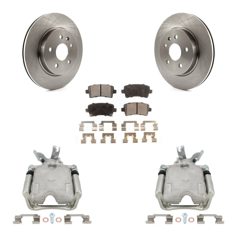 Rear Disc Brake Caliper Rotors And Semi-Metallic Pads Kit For 2014-2015 Chevrolet Malibu 2.0L with Turbocharged With 17" Factory Wheels KC8-100441P
