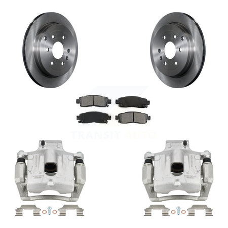Rear Brake Caliper Rotors & Semi-Metallic Pad Kit For GMC Acadia Buick Enclave Chevrolet KC8-100442S