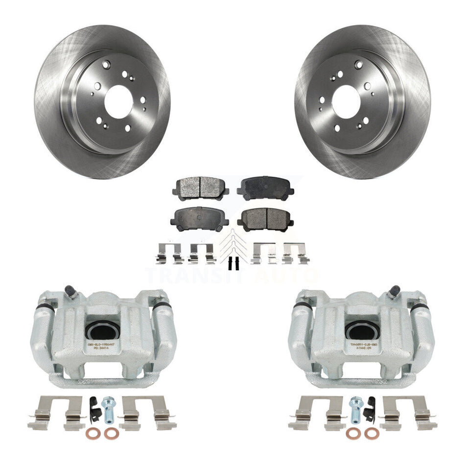 Rear Disc Brake Caliper Rotors And Semi-Metallic Pads Kit For 2011-2017 Honda Odyssey KC8-100444P by Transit Auto