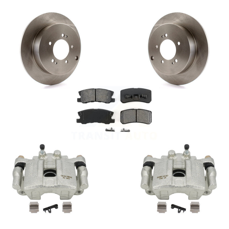 Rear Disc Brake Caliper Rotors And Semi-Metallic Pads Kit For Mitsubishi Outlander With 7 Passenger Seating KC8-100444S by Transit Auto