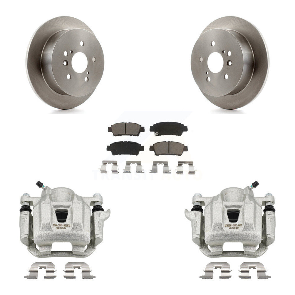 Rear Disc Brake Caliper Rotors And Ceramic Pads Kit For 2004-2010 Toyota Sienna KC8-100446C