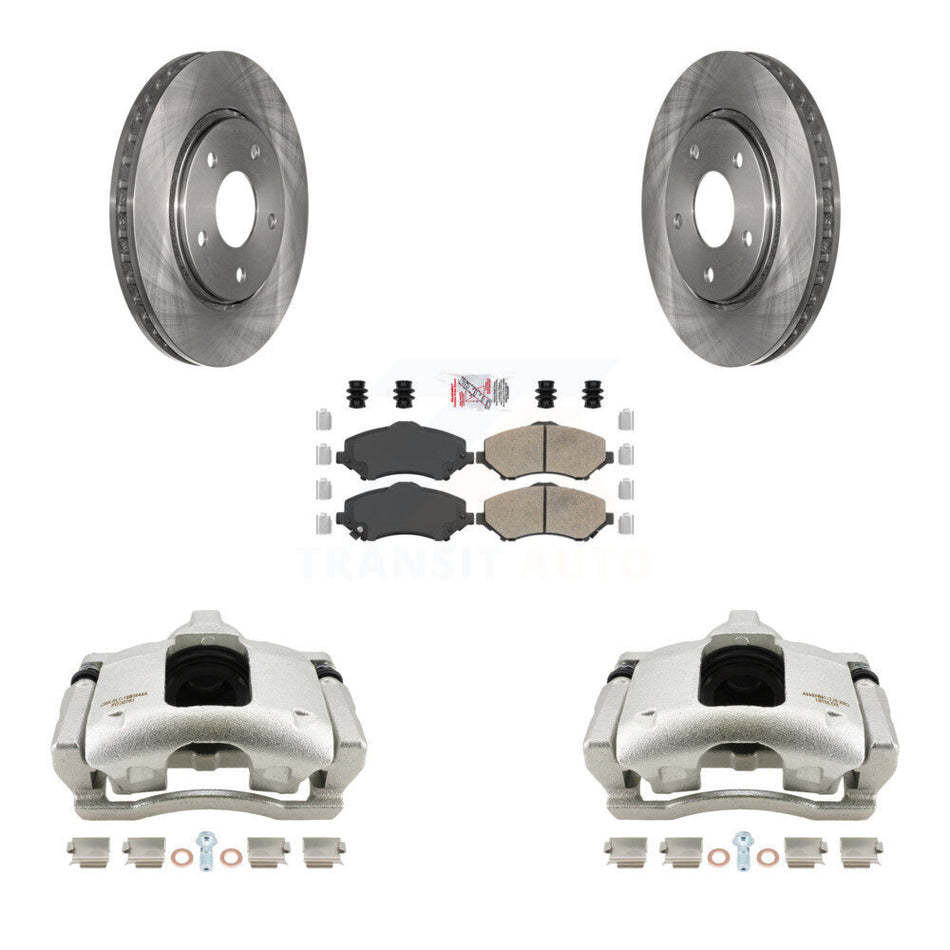 Front Disc Brake Caliper Rotors And Ceramic Pads Kit For 2009-2011 Dodge Journey KC8-100447N