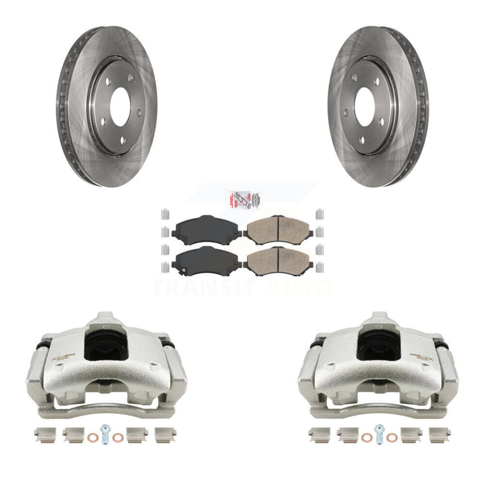 Front Disc Brake Caliper Rotors And Ceramic Pads Kit For 2009-2011 Dodge Journey KC8-100448N