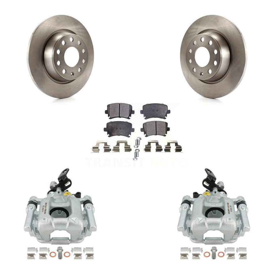 Rear Disc Brake Caliper Rotors And Semi-Metallic Pads Kit For Audi A3 Volkswagen Eos Quattro With 282mm Diameter Rotor KC8-100448P by Transit Auto