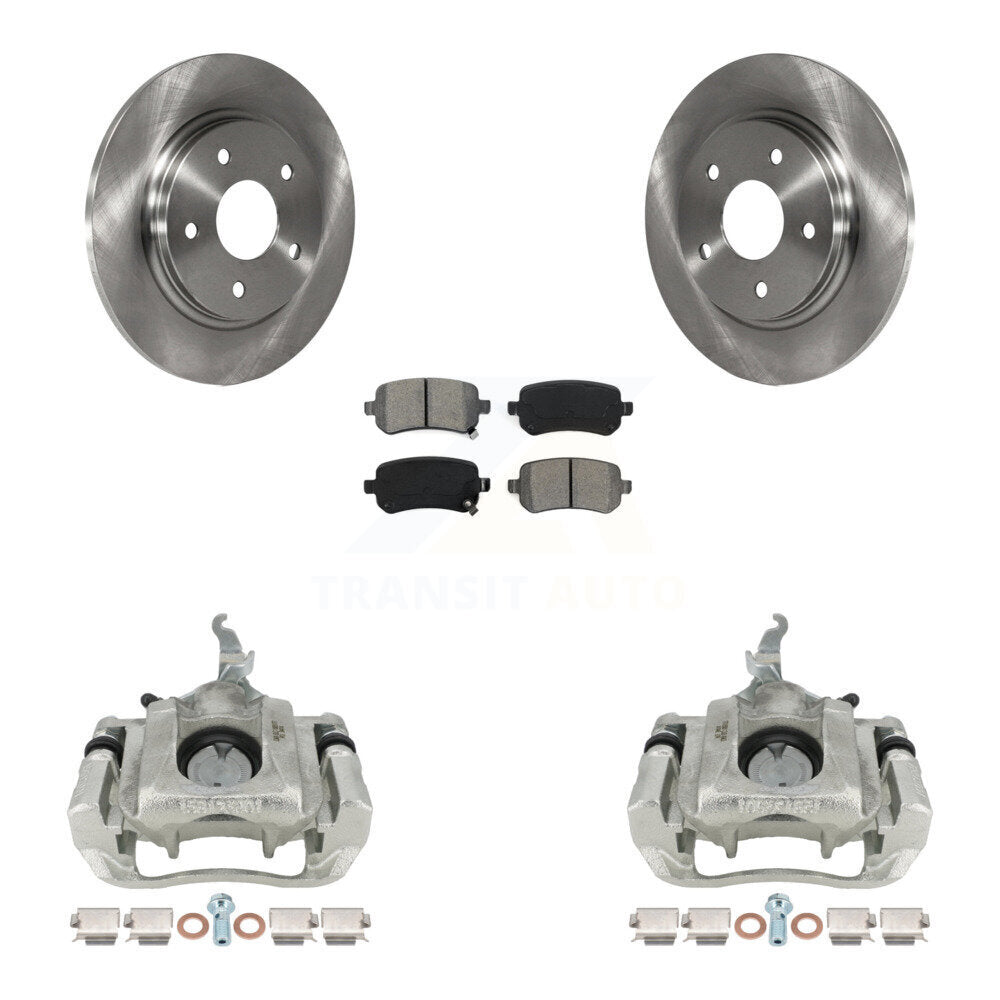Rear Disc Brake Caliper Rotors And Semi-Metallic Pads Kit For 2009-2011 Dodge Journey KC8-100448S
