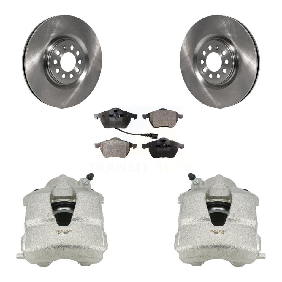 Front Disc Brake Caliper Rotors And Ceramic Pads Kit For Volkswagen Jetta KC8-100448T
