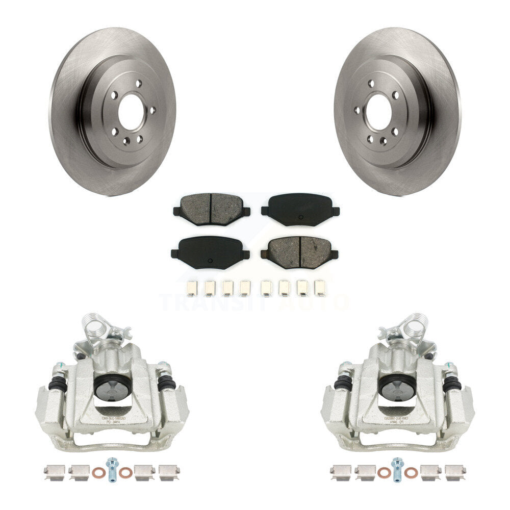 Rear Disc Brake Caliper Rotors And Semi-Metallic Pads Kit For Ford Explorer Taurus Flex Lincoln MKT KC8-100449S by Transit Auto