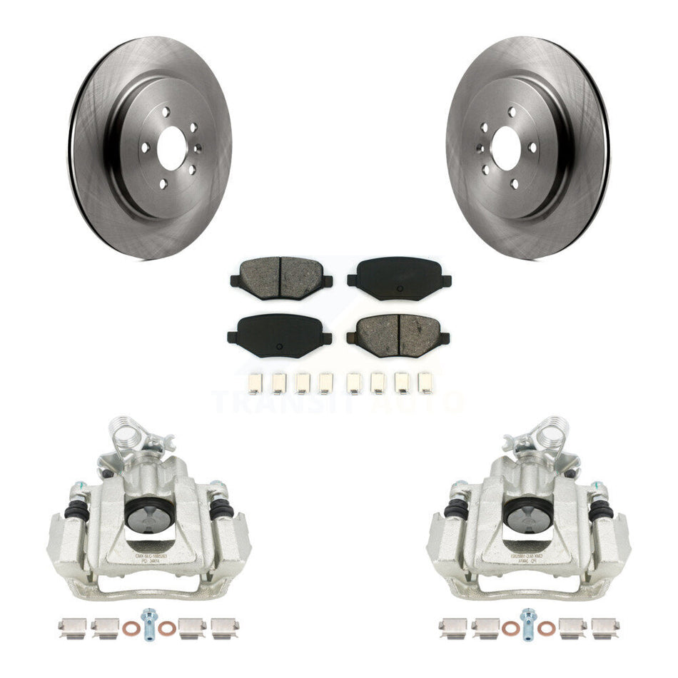 Rear Disc Brake Caliper Rotors And Semi-Metallic Pads Kit For Ford Explorer Flex Lincoln MKS KC8-100450S by Transit Auto