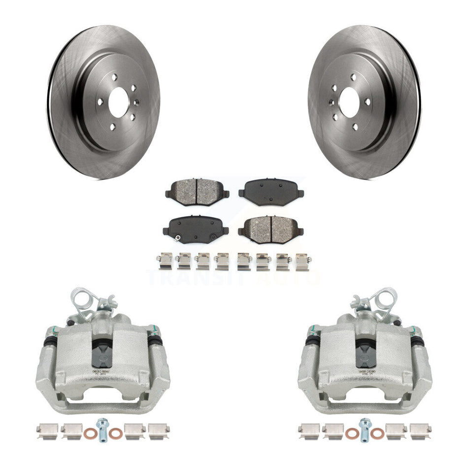 Rear Brake Caliper Rotors Semi-Metallic Pad Kit For Ford Explorer Flex Taurus Police MKS KC8-100451S
