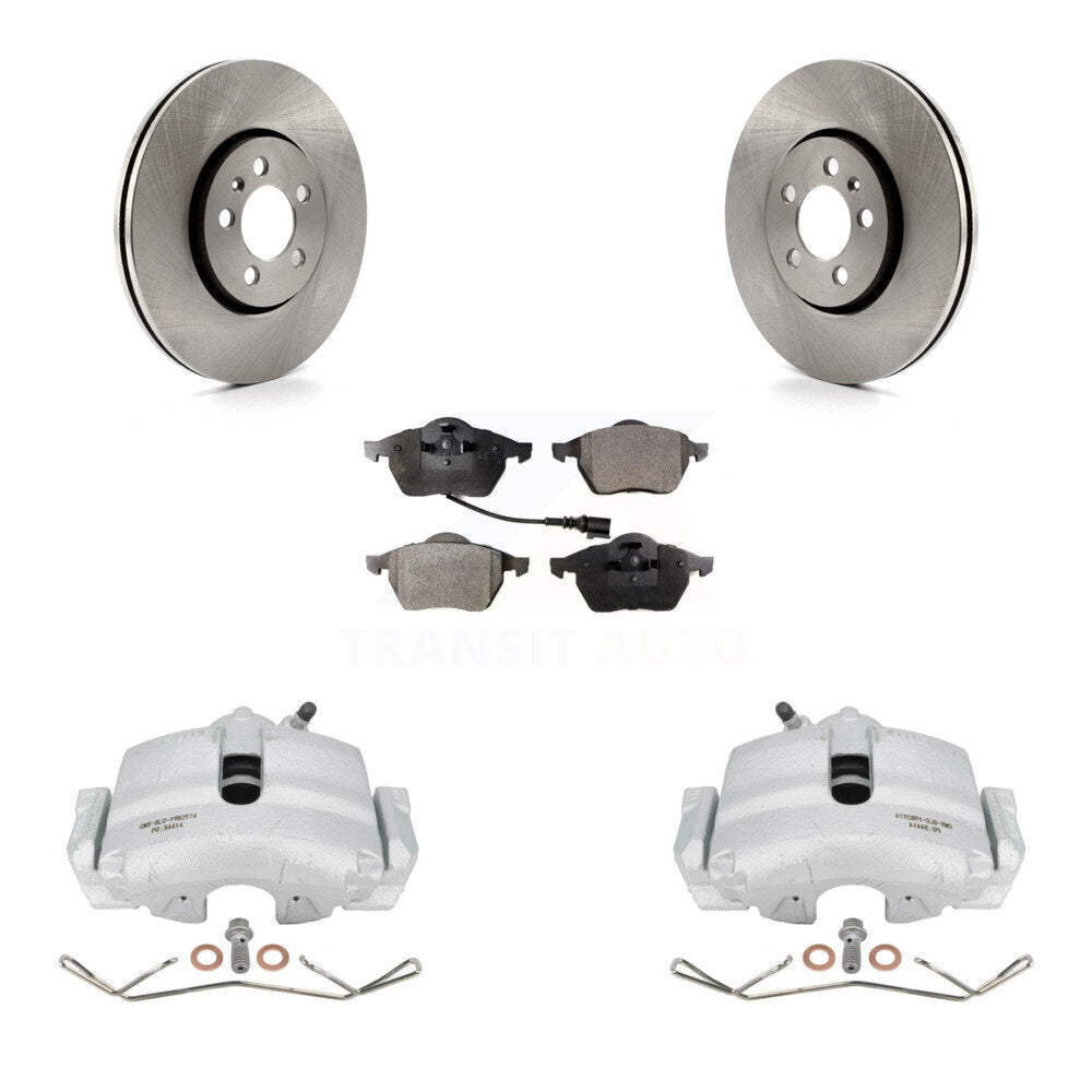 Front Disc Brake Caliper Rotors And Ceramic Pads Kit For 2006 Volkswagen Jetta 2.5L 1.9L With 288mm Diameter Rotor 7th 8th Digit Of VIN Is "9M" Or "1J" KC8-100451T by Transit Auto