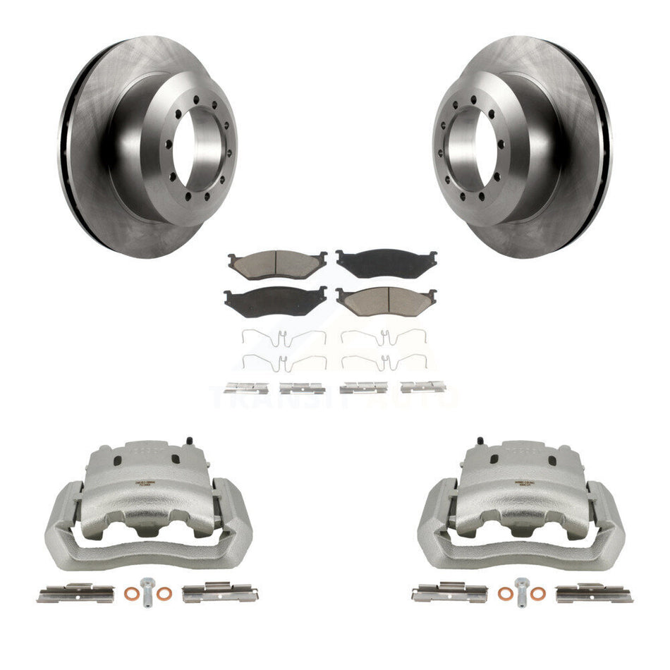 Rear Brake Caliper Rotor Ceramic Pad Kit For Ford E-550 Super Duty F-450 F-550 Econoline KC8-100452C