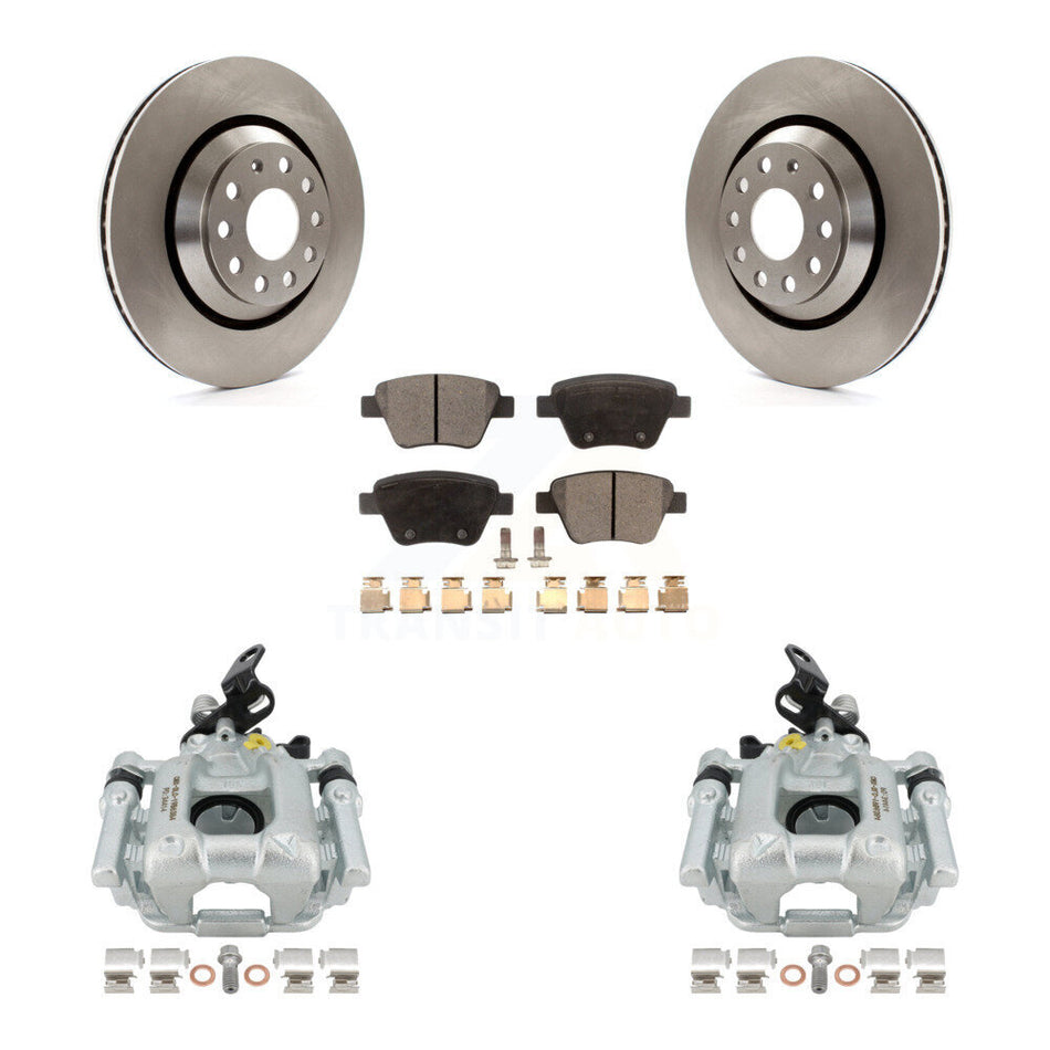 Rear Disc Brake Caliper Rotors And Semi-Metallic Pads Kit For 2013 Volkswagen GTI With 310mm Diameter Rotor KC8-100453P