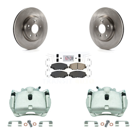 Front Disc Brake Caliper Rotors And Ceramic Pads Kit For 2012-2016 Honda CR-V FWD KC8-100454N