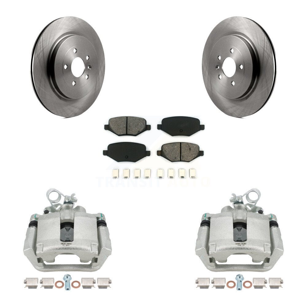 Rear Brake Caliper Rotors Semi-Metallic Pad Kit For Ford Explorer Police Interceptor MKS KC8-100455S