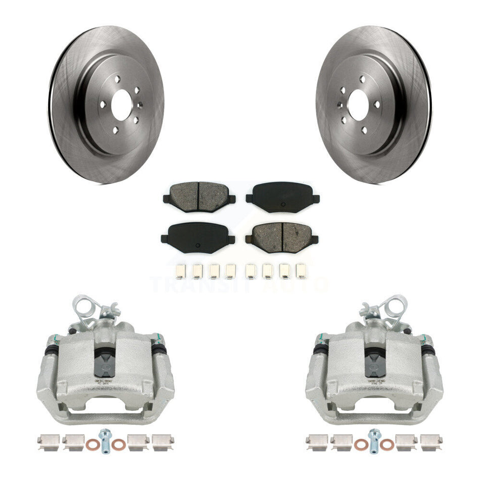 Rear Brake Caliper Rotors Semi-Metallic Pad Kit For Ford Explorer Police Interceptor MKS KC8-100455S