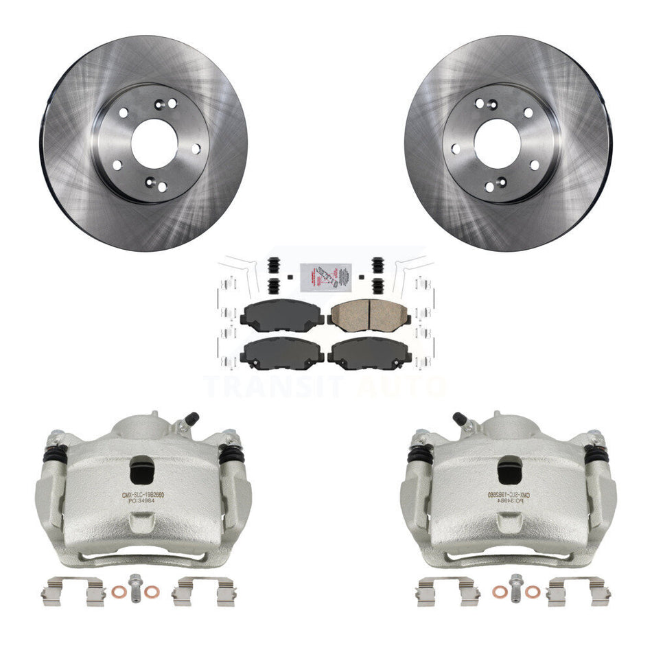 Front Disc Brake Caliper Rotors And Ceramic Pads Kit For Honda Civic CR-Z KC8-100456N