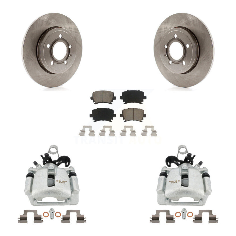 Rear Disc Brake Caliper Rotors And Ceramic Pads Kit For Audi A4 Quattro KC8-100458C