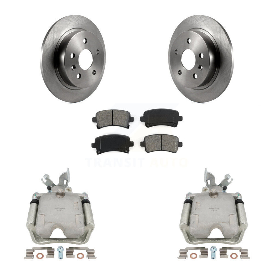 Rear Disc Brake Caliper Rotors And Semi-Metallic Pads Kit For Buick LaCrosse Regal With Solid Rotor KC8-100458S