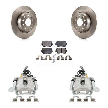 Rear Disc Brake Caliper Rotors And Semi-Metallic Pads Kit For 2010 Volkswagen Jetta TDI Cup Edition with 2.0L DIESEL engine With 282mm Diameter Rotor KC8-100459P by Transit Auto