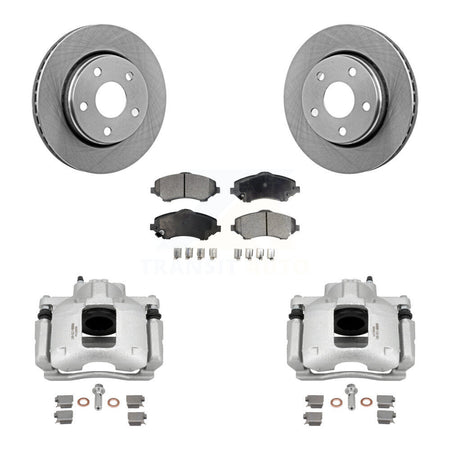 Front Disc Brake Caliper Rotors And Ceramic Pads Kit For Jeep Wrangler KC8-100460T