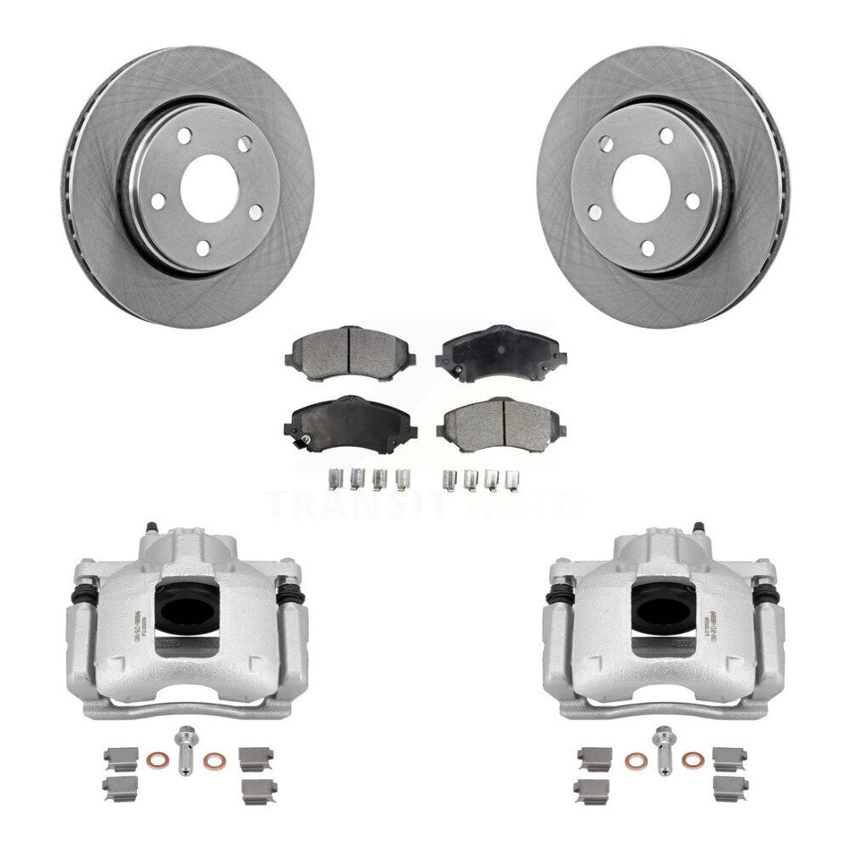 Front Disc Brake Caliper Rotors And Ceramic Pads Kit For Jeep Wrangler KC8-100460T