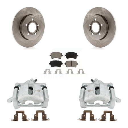 Rear Disc Brake Caliper Rotors And Ceramic Pads Kit For 2009 Audi A4 Quattro Sedan Wagon With 288mm Diameter Rotor KC8-100462C by Transit Auto