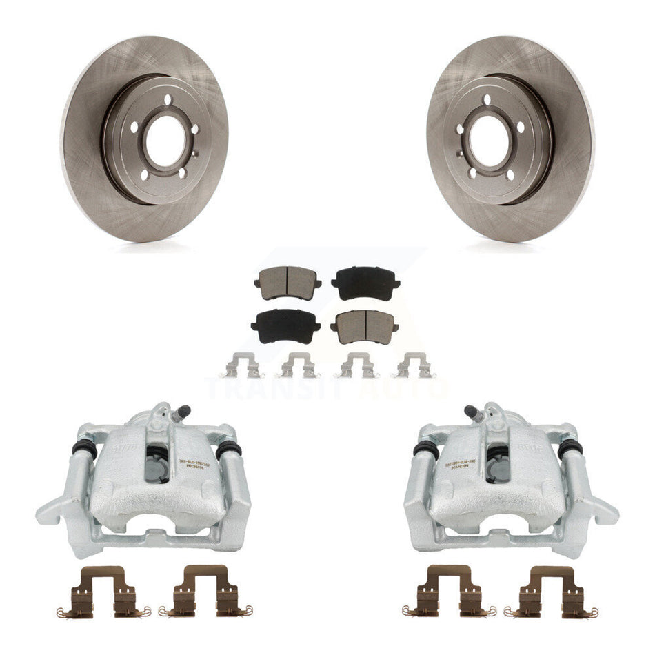 Rear Disc Brake Caliper Rotors And Ceramic Pads Kit For 2009 Audi A4 Quattro Sedan Wagon With 288mm Diameter Rotor KC8-100462C