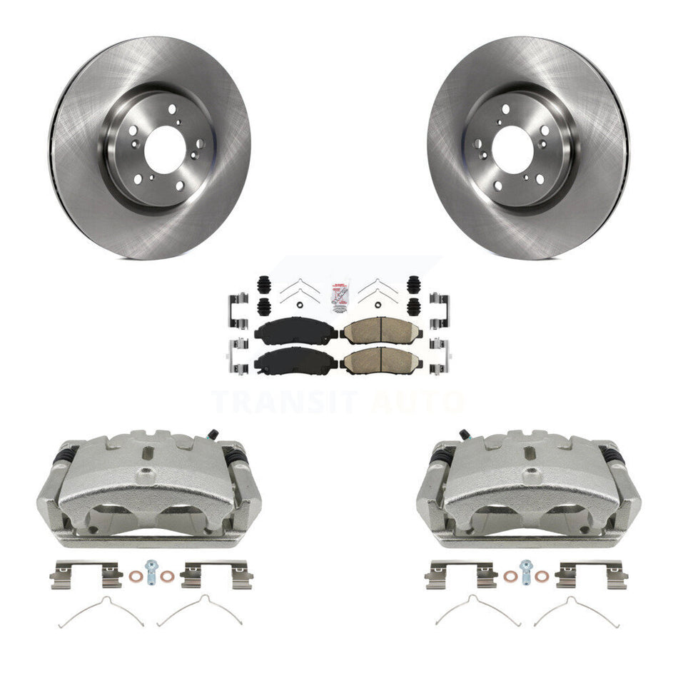 Front Disc Brake Caliper Rotors And Ceramic Pads Kit For 2009-2015 Honda Pilot KC8-100463N