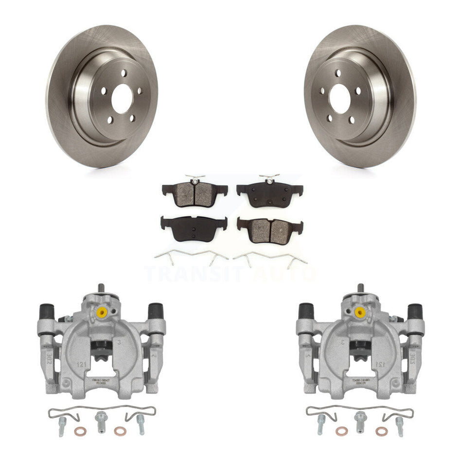 Rear Brake Caliper Rotor & Semi-Metallic Pad Kit For Ford Fusion Lincoln MKZ Continental KC8-100463S