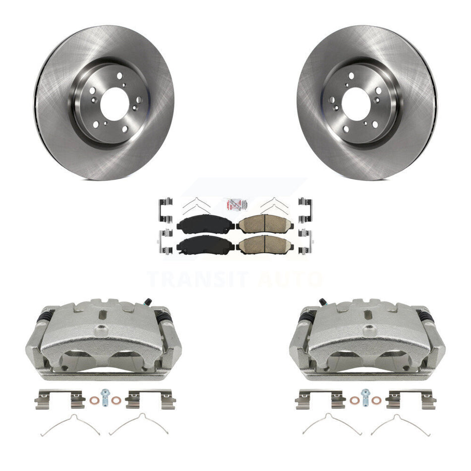 Front Disc Brake Caliper Rotors And Ceramic Pads Kit For 2009-2015 Honda Pilot KC8-100464N