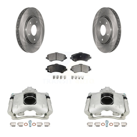 Front Disc Brake Caliper Rotors And Ceramic Pads Kit For 2009-2011 Dodge Journey KC8-100464T by Transit Auto