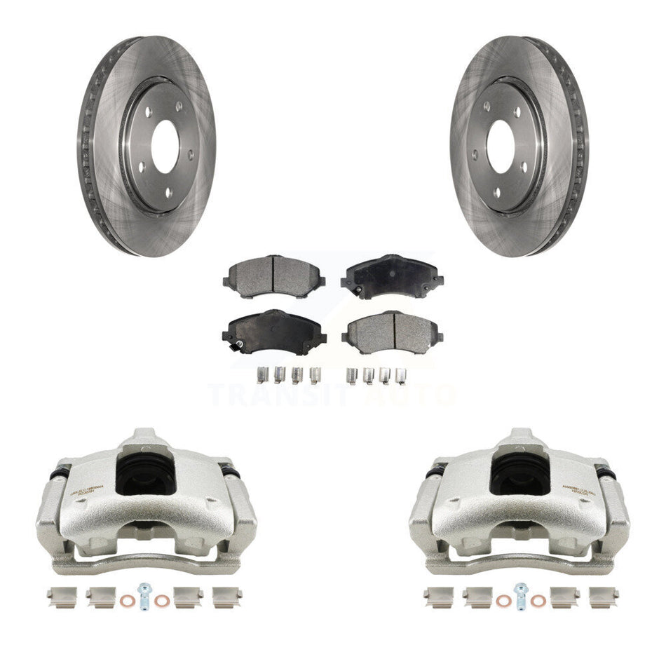 Front Disc Brake Caliper Rotors And Ceramic Pads Kit For 2009-2011 Dodge Journey KC8-100464T