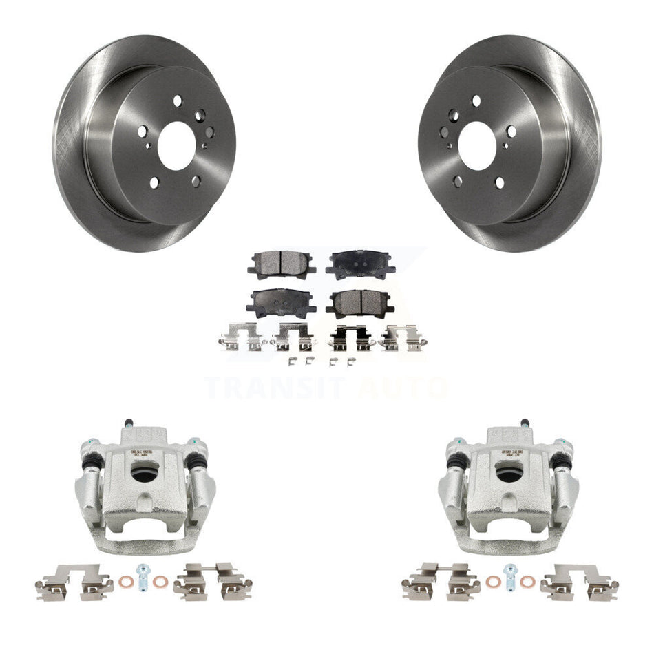 Rear Brake Caliper Rotor & Semi-Metallic Pad Kit For Lexus RX350 RX330 Toyota Highlander KC8-100465P