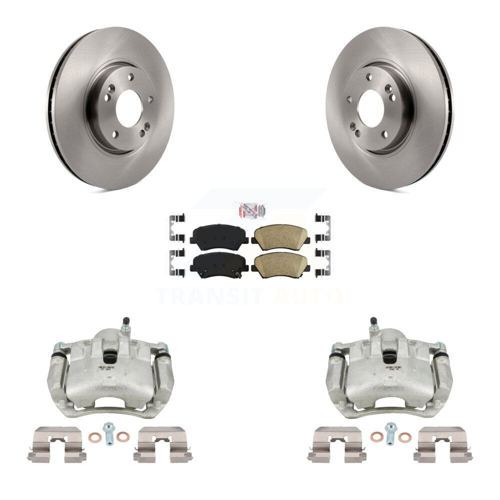 Front Brake Caliper Rotors Ceramic Pad Kit For Kia Forte With 300mm Diameter Rotor KC8-100468N