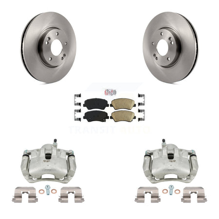 Front Brake Caliper Rotors Ceramic Pad Kit For Kia Forte With 300mm Diameter Rotor KC8-100468N