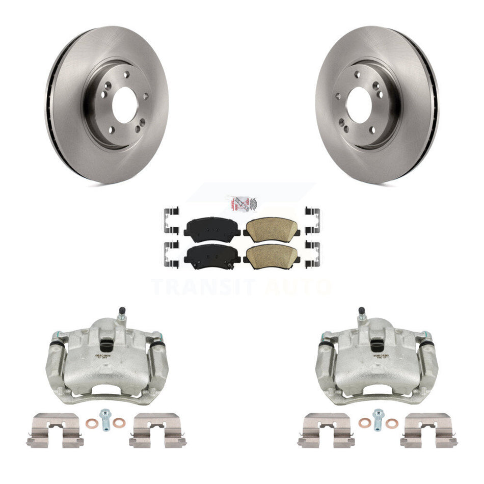 Front Brake Caliper Rotors Ceramic Pad Kit For Kia Forte With 300mm Diameter Rotor KC8-100468N