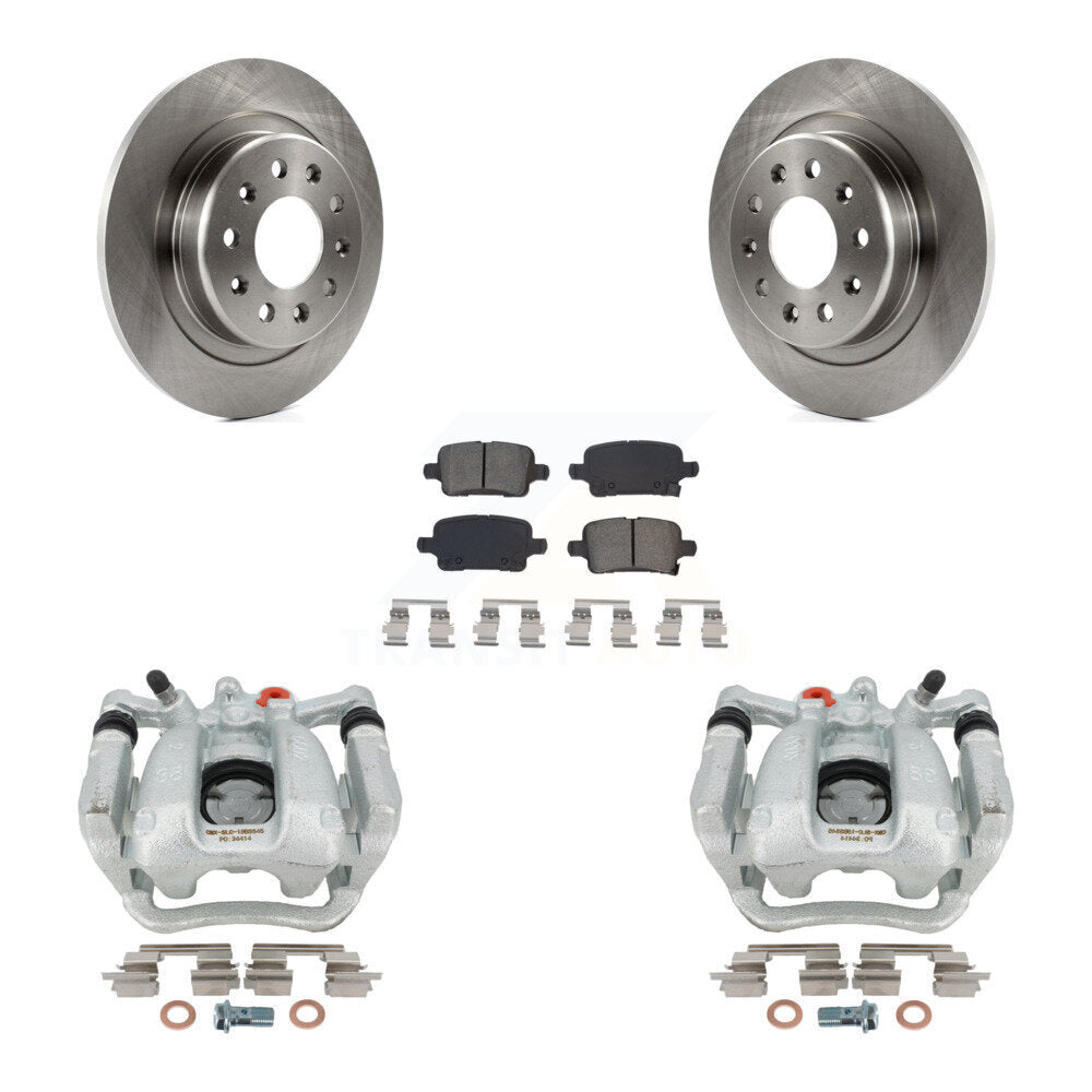 Rear Disc Brake Caliper Rotors And Semi-Metallic Pads Kit For Buick LaCrosse Regal TourX KC8-100468S by Transit Auto