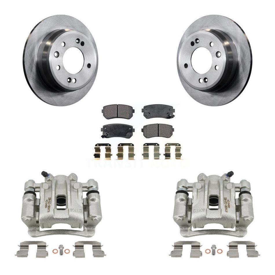Rear Disc Brake Caliper Rotors And Semi-Metallic Pads Kit For Hyundai Elantra KC8-100470P