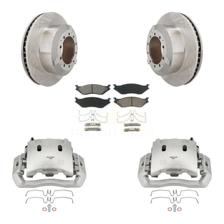 Rear Brake Caliper Rotor Semi-Metallic Pad Kit For Ford F-450 Super Duty F-550 LCF CF500 KC8-100470S
