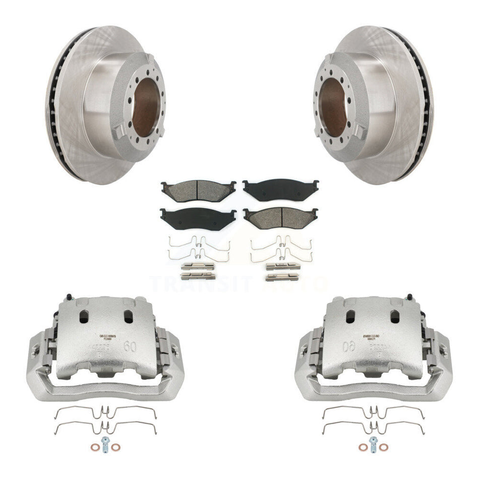 Rear Brake Caliper Rotor Semi-Metallic Pad Kit For Ford F-450 Super Duty F-550 LCF CF500 KC8-100470S