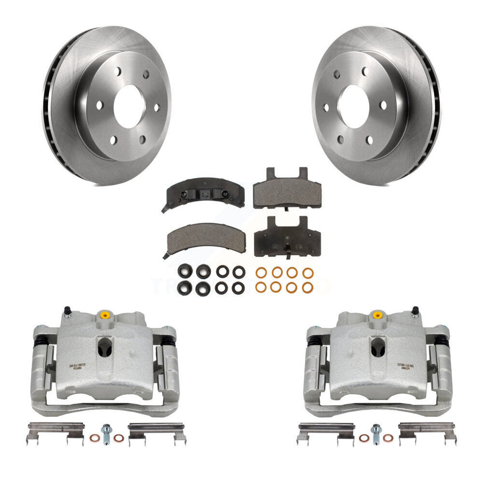 Front Disc Brake Caliper Rotors And Ceramic Pads Kit For 2000 Chevrolet Tahoe 4WD with 5.3L 4.8L With Rear Drum Brakes KC8-100470T