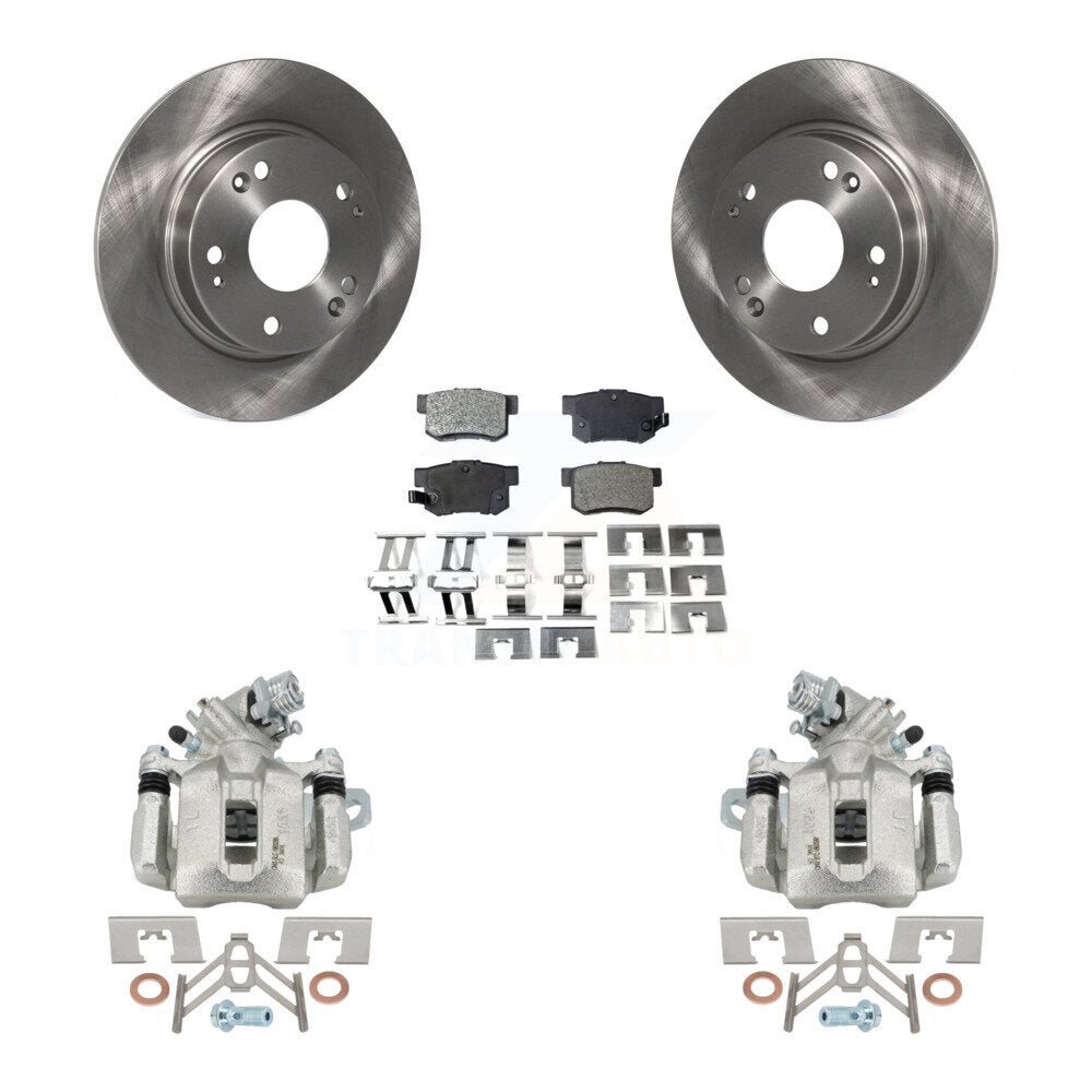 Rear Disc Brake Caliper Rotors And Semi-Metallic Pads Kit For Honda Civic Acura CSX ILX KC8-100471P