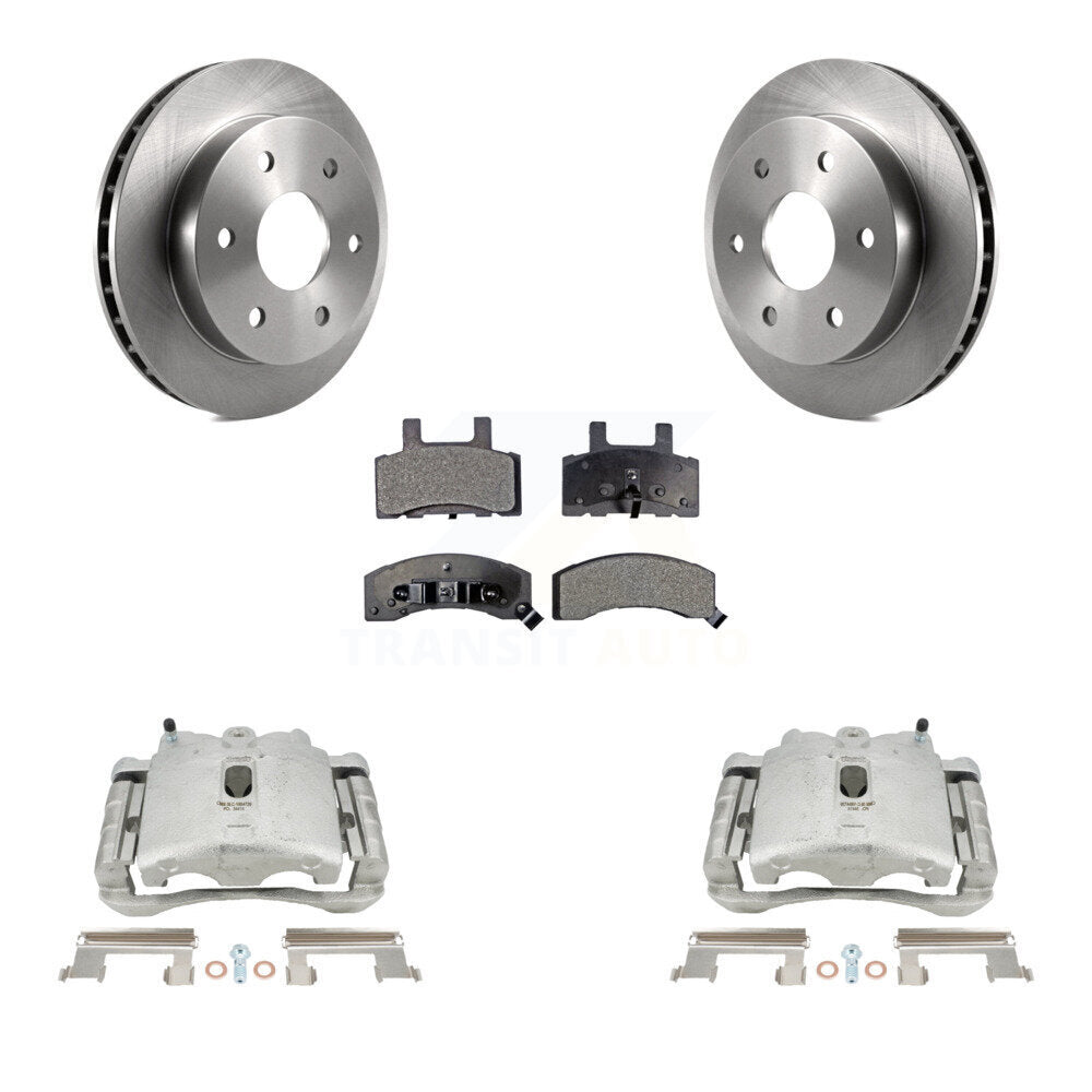 Front Disc Brake Caliper Rotors And Ceramic Pads Kit For 2000 Chevrolet Tahoe 4WD with 5.3L 4.8L With Rear Drum Brakes KC8-100471T by Transit Auto