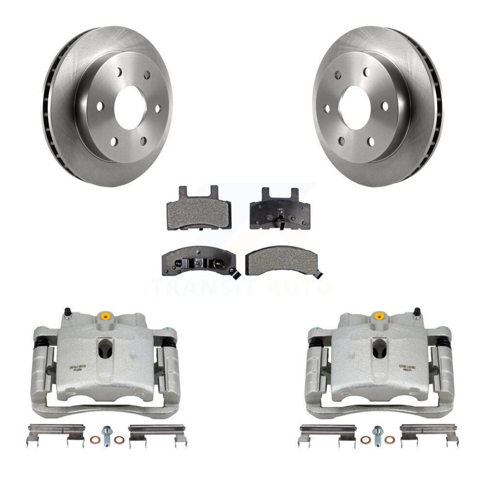 Front Disc Brake Caliper Rotors And Ceramic Pads Kit For 2000 Chevrolet Tahoe 4WD with 5.3L 4.8L With Rear Drum Brakes KC8-100471T