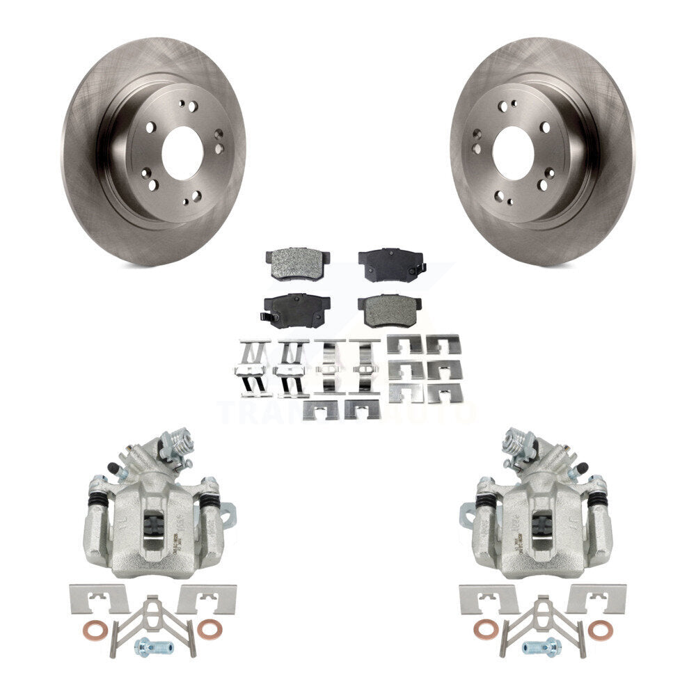 Rear Disc Brake Caliper Rotors And Semi-Metallic Pads Kit For 2016-2018 Acura ILX KC8-100472P