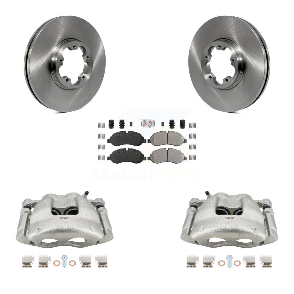 Front Disc Brake Caliper Rotors & Semi-Metallic Pad Kit For Ford Transit-250 Transit-150 KC8-100473N