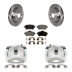 Rear Disc Brake Caliper Rotors And Semi-Metallic Pads Kit For 2014-2015 Mercedes-Benz ML350 With Sport Package KC8-100473P